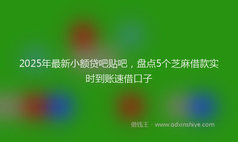 2025年最新小额贷吧贴吧，盘点5个芝麻借款实时到账速借口子