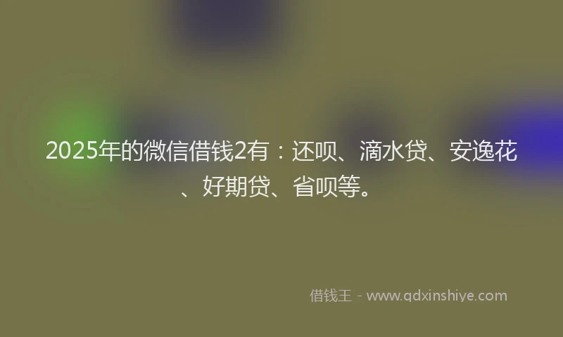 2025年的微信借钱2有：还呗、滴水贷、安逸花、好期贷、省呗等。
