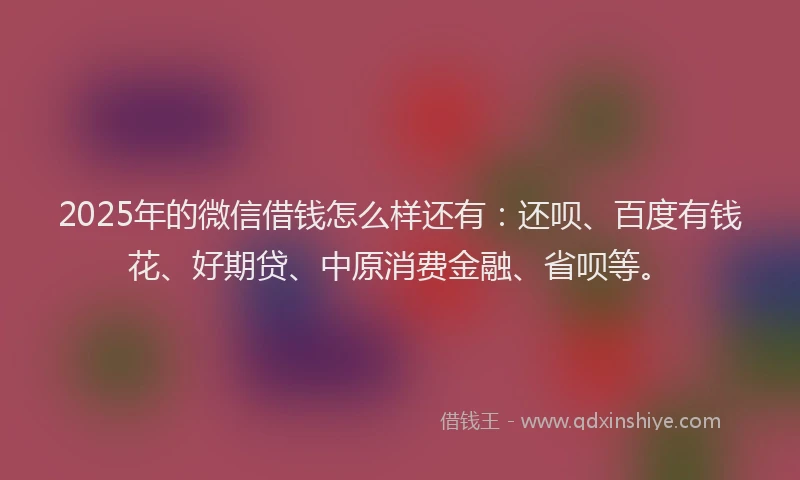 2025年的微信借钱怎么样还有：还呗、百度有钱花、好期贷、中原消费金融、省呗等。