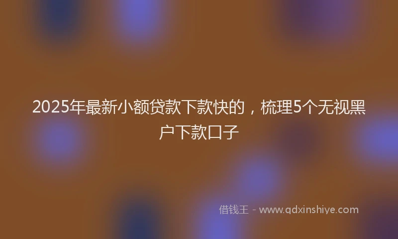 2025年最新小额贷款下款快的，梳理5个无视黑户下款口子