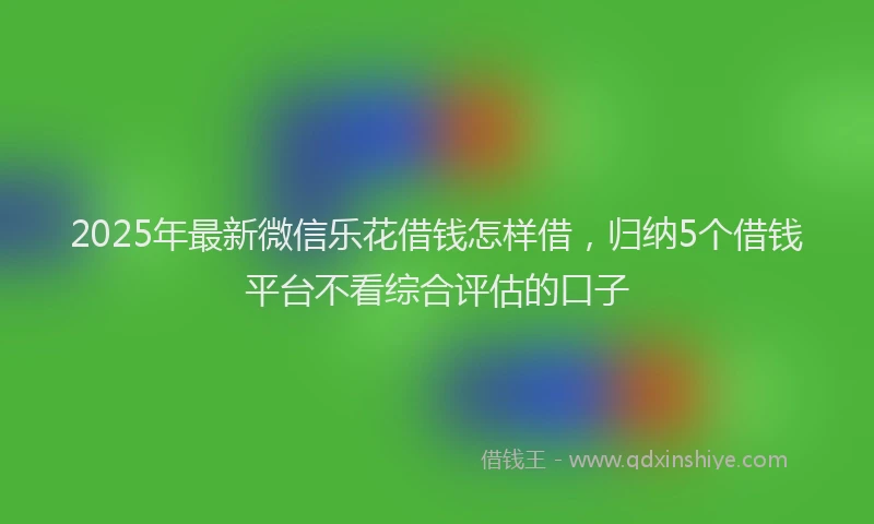 2025年最新微信乐花借钱怎样借，归纳5个借钱平台不看综合评估的口子