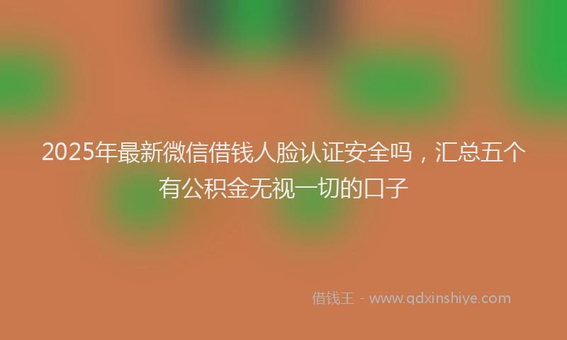 2025年最新微信借钱人脸认证安全吗，汇总五个有公积金无视一切的口子