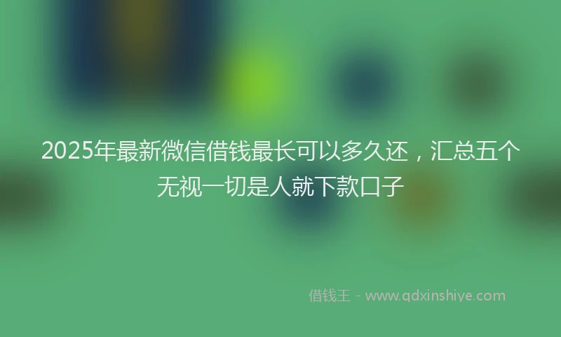 2025年最新微信借钱最长可以多久还，汇总五个无视一切是人就下款口子