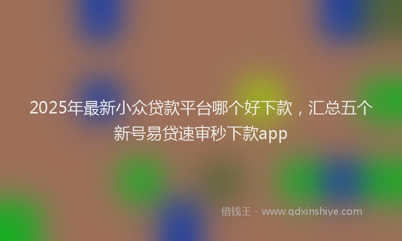 2025年最新小众贷款平台哪个好下款，汇总五个新号易贷速审秒下款app