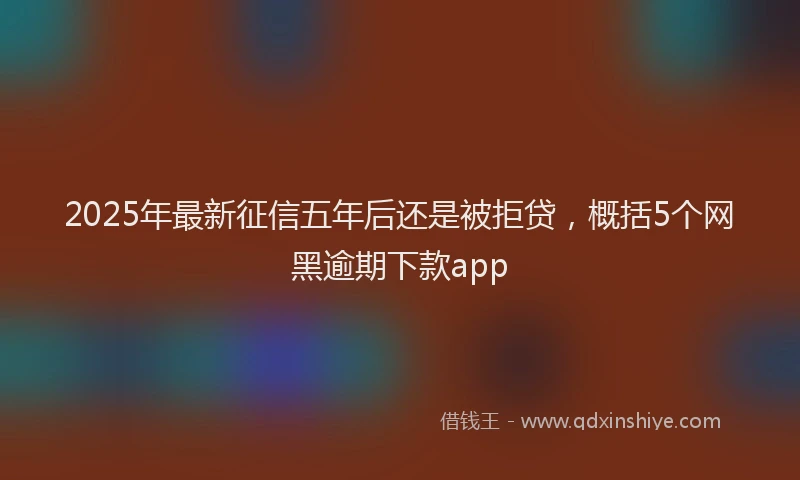 2025年最新征信五年后还是被拒贷，概括5个网黑逾期下款app