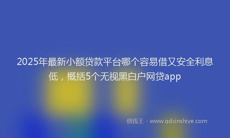 2025年最新小额贷款平台哪个容易借又安全利息低，概括5个无视黑白户网贷app