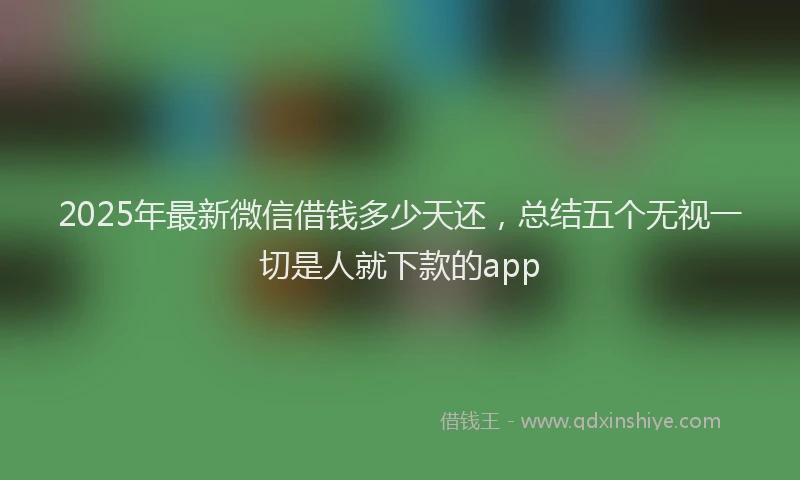 2025年最新微信借钱多少天还，总结五个无视一切是人就下款的app