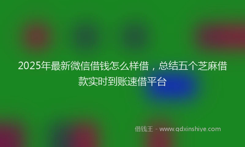 2025年最新微信借钱怎么样借，总结五个芝麻借款实时到账速借平台