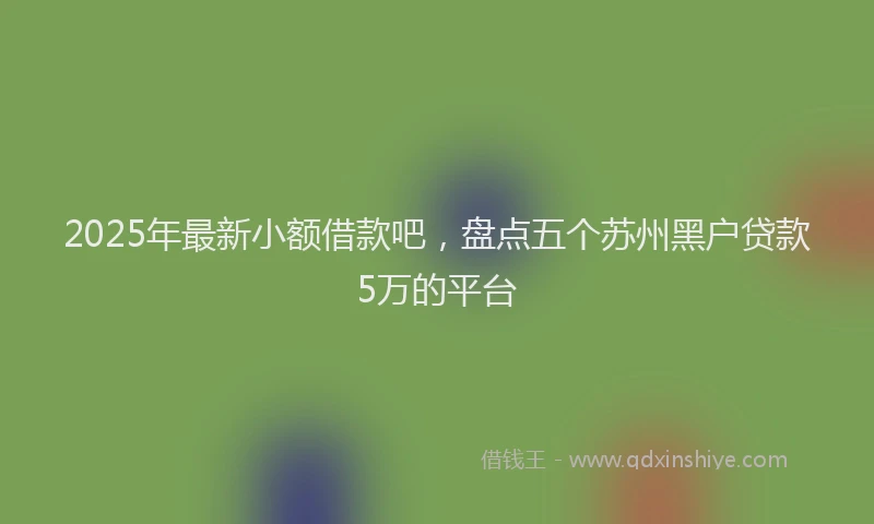2025年最新小额借款吧，盘点五个苏州黑户贷款5万的平台