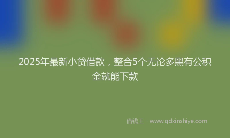 2025年最新小贷借款，整合5个无论多黑有公积金就能下款