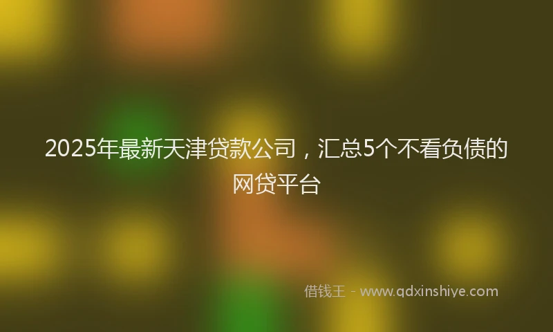 2025年最新天津贷款公司，汇总5个不看负债的网贷平台