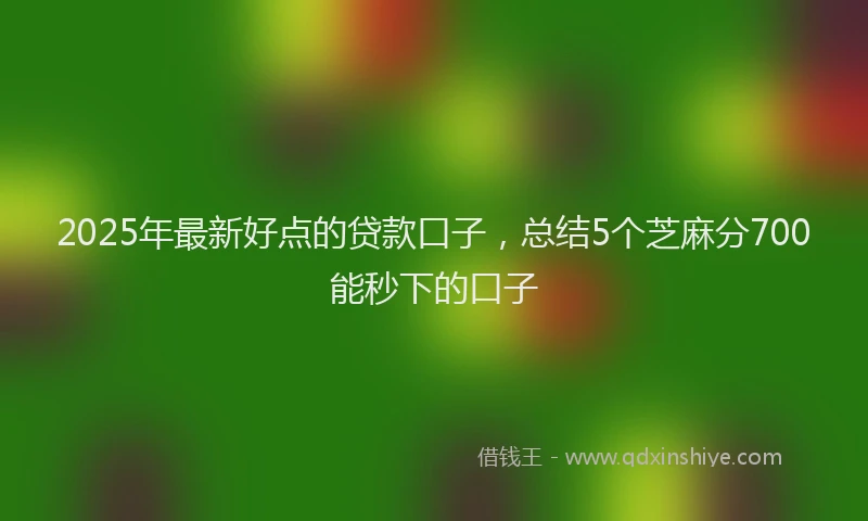 2025年最新好点的贷款口子，总结5个芝麻分700能秒下的口子