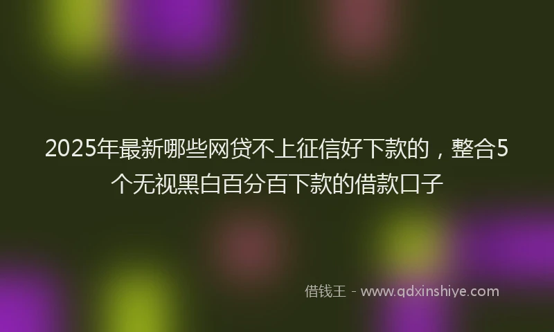 2025年最新哪些网贷不上征信好下款的，整合5个无视黑白百分百下款的借款口子