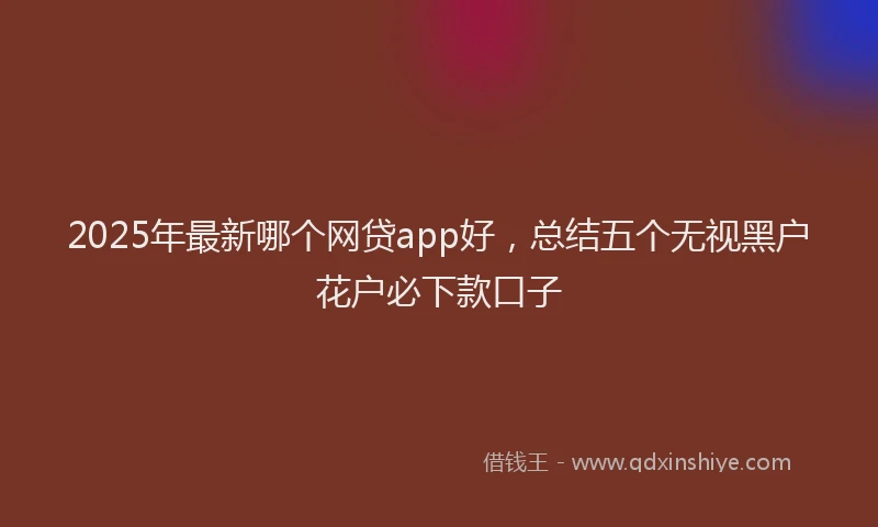2025年最新哪个网贷app好，总结五个无视黑户花户必下款口子
