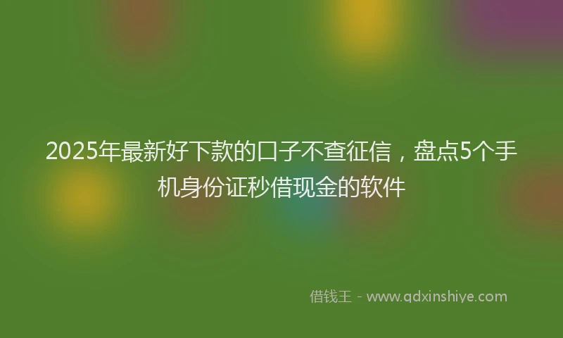 2025年最新好下款的口子不查征信，盘点5个手机身份证秒借现金的软件