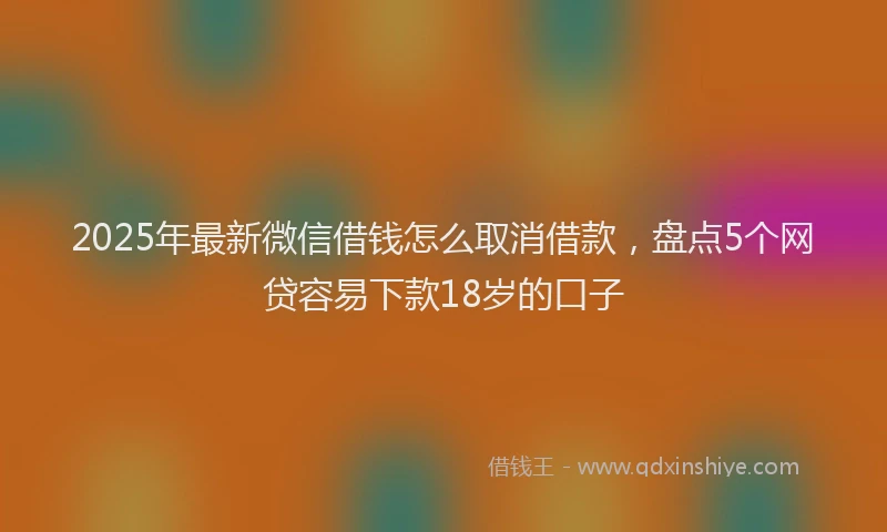 2025年最新微信借钱怎么取消借款，盘点5个网贷容易下款18岁的口子