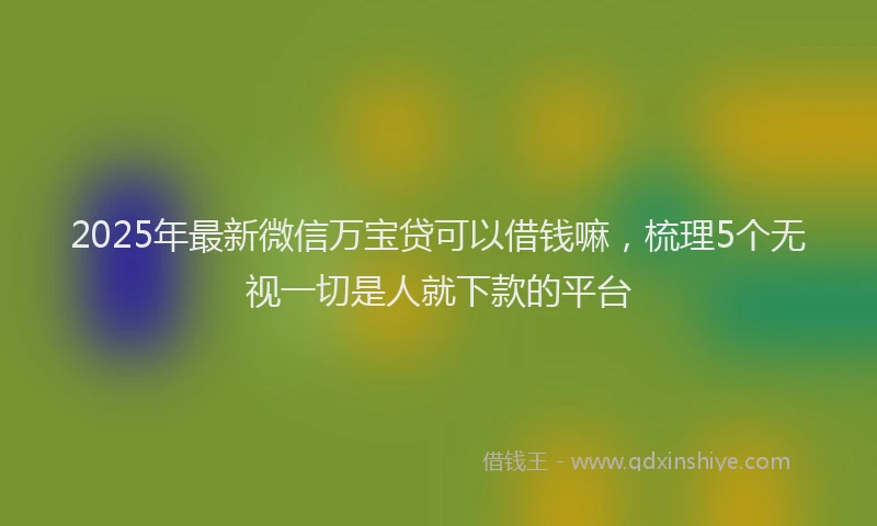 2025年最新微信万宝贷可以借钱嘛，梳理5个无视一切是人就下款的平台