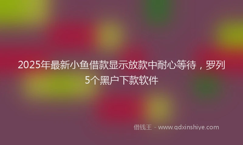 2025年最新小鱼借款显示放款中耐心等待，罗列5个黑户下款软件