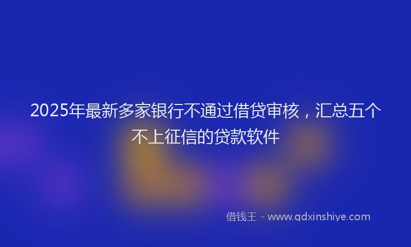 2025年最新多家银行不通过借贷审核，汇总五个不上征信的贷款软件