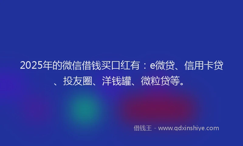 2025年的微信借钱买口红有：e微贷、信用卡贷、投友圈、洋钱罐、微粒贷等。