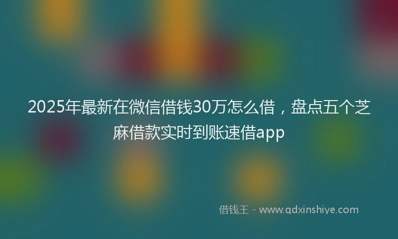 2025年最新在微信借钱30万怎么借，盘点五个芝麻借款实时到账速借app