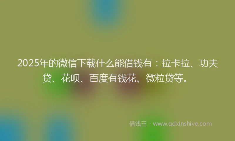 2025年的微信下载什么能借钱有：拉卡拉、功夫贷、花呗、百度有钱花、微粒贷等。