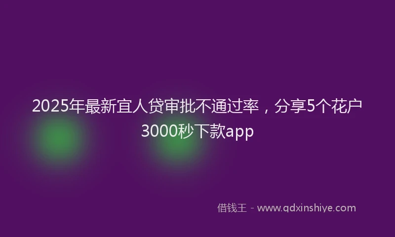 2025年最新宜人贷审批不通过率，分享5个花户3000秒下款app