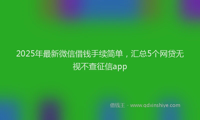 2025年最新微信借钱手续简单，汇总5个网贷无视不查征信app