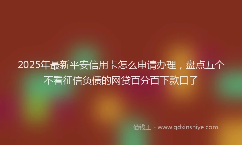 2025年最新平安信用卡怎么申请办理，盘点五个不看征信负债的网贷百分百下款口子