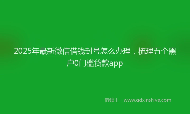 2025年最新微信借钱封号怎么办理，梳理五个黑户0门槛贷款app