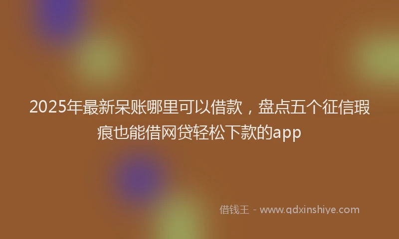 2025年最新呆账哪里可以借款，盘点五个征信瑕疵也能借网贷轻松下款的app