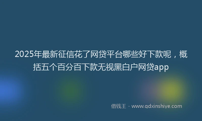 2025年最新征信花了网贷平台哪些好下款呢，概括五个百分百下款无视黑白户网贷app