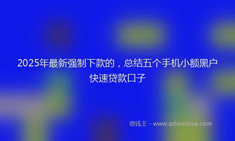 2025年最新强制下款的，总结五个手机小额黑户快速贷款口子
