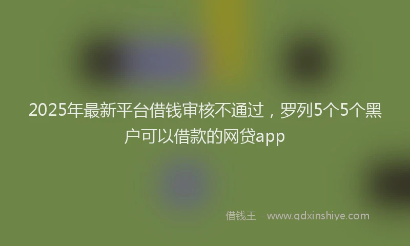 2025年最新平台借钱审核不通过，罗列5个5个黑户可以借款的网贷app