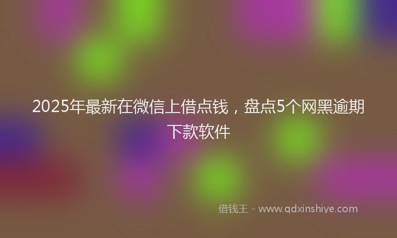 2025年最新在微信上借点钱，盘点5个网黑逾期下款软件