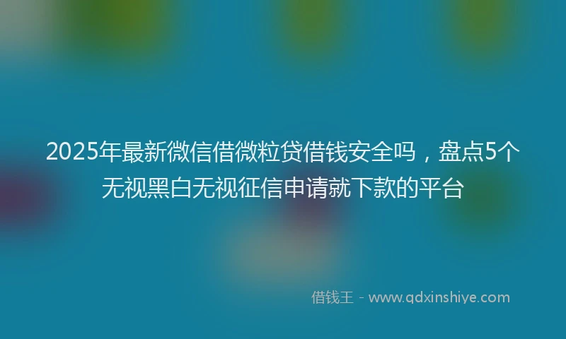 2025年最新微信借微粒贷借钱安全吗，盘点5个无视黑白无视征信申请就下款的平台