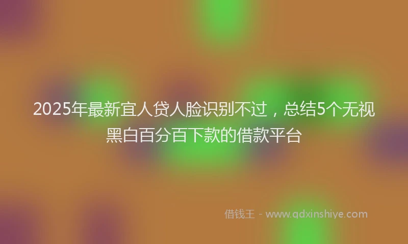 2025年最新宜人贷人脸识别不过，总结5个无视黑白百分百下款的借款平台
