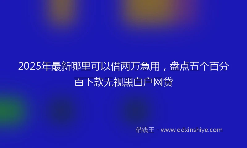 2025年最新哪里可以借两万急用，盘点五个百分百下款无视黑白户网贷