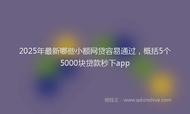 2025年最新哪些小额网贷容易通过，概括5个5000块贷款秒下app