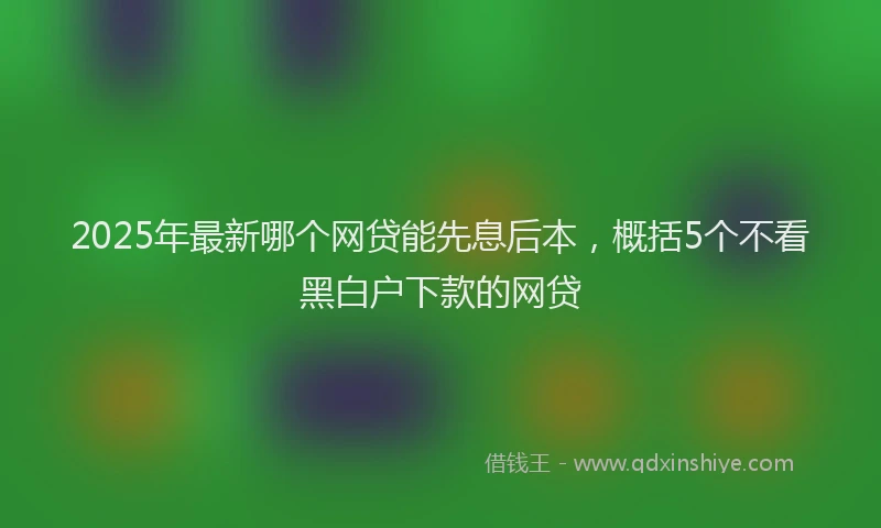 2025年最新哪个网贷能先息后本，概括5个不看黑白户下款的网贷