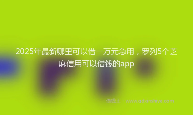 2025年最新哪里可以借一万元急用，罗列5个芝麻信用可以借钱的app