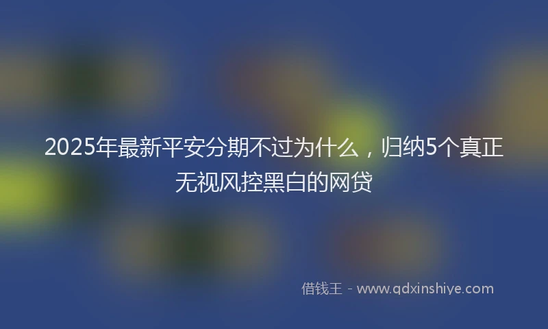 2025年最新平安分期不过为什么，归纳5个真正无视风控黑白的网贷