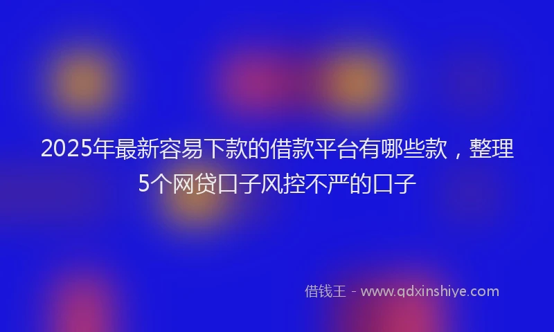2025年最新容易下款的借款平台有哪些款，整理5个网贷口子风控不严的口子