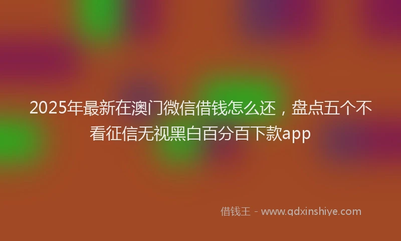 2025年最新在澳门微信借钱怎么还，盘点五个不看征信无视黑白百分百下款app