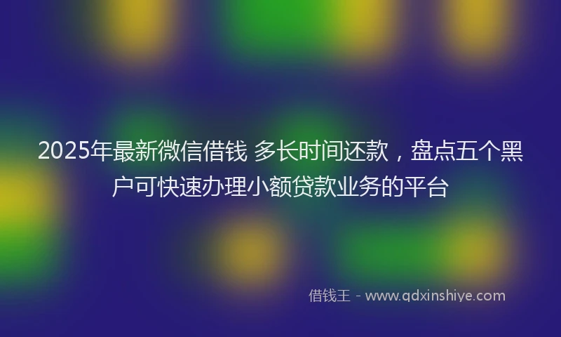2025年最新微信借钱 多长时间还款，盘点五个黑户可快速办理小额贷款业务的平台