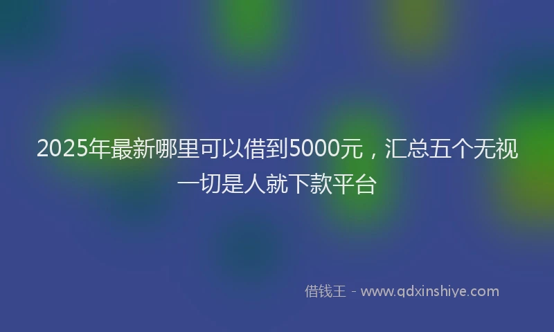 2025年最新哪里可以借到5000元，汇总五个无视一切是人就下款平台