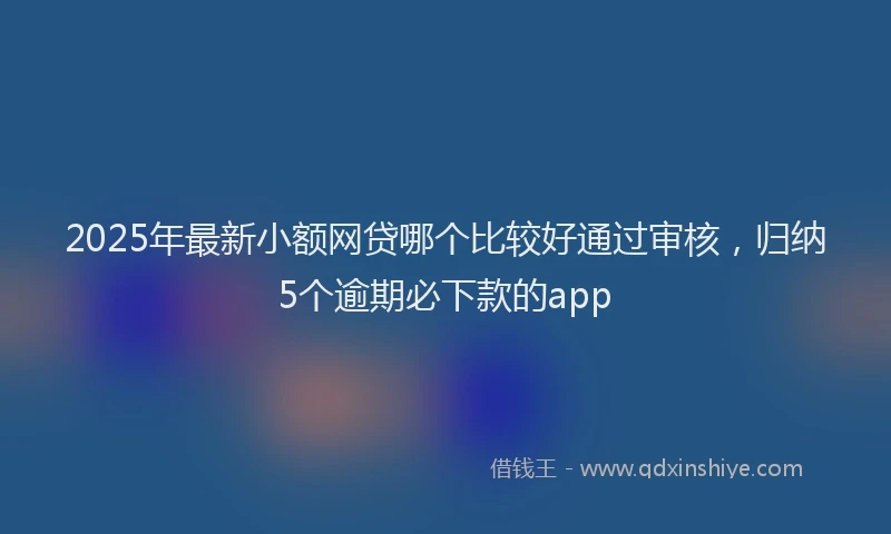 2025年最新小额网贷哪个比较好通过审核，归纳5个逾期必下款的app