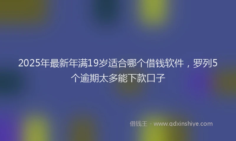 2025年最新年满19岁适合哪个借钱软件，罗列5个逾期太多能下款口子