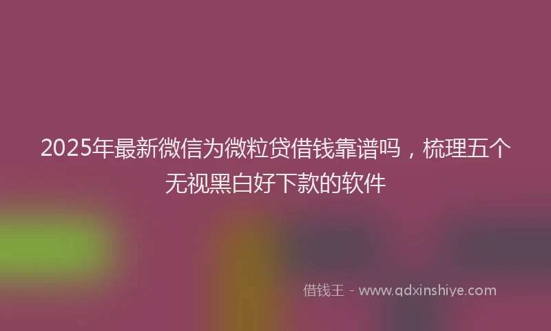 2025年最新微信为微粒贷借钱靠谱吗，梳理五个无视黑白好下款的软件