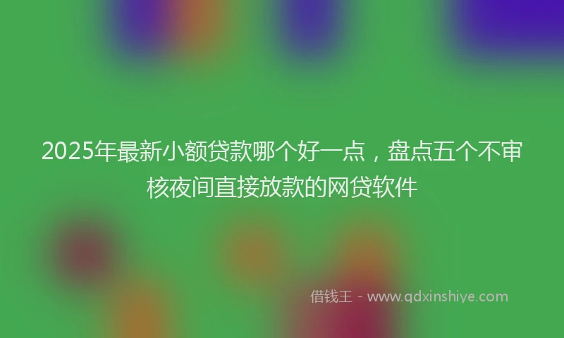 2025年最新小额贷款哪个好一点，盘点五个不审核夜间直接放款的网贷软件